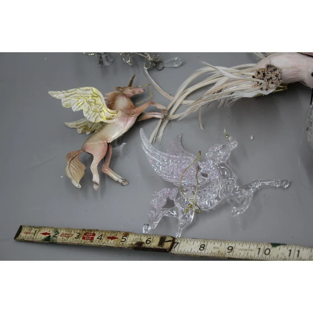 12 Pcs Mushrooms Unicorn Ornament Lot Vintage-Inspired At Home Magical Winter